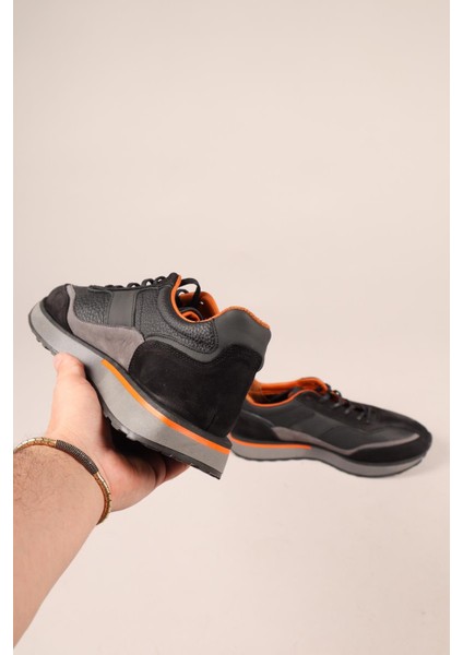 Deri Nubuk Garnili Erkek Casual Ayakkabı SİYA fırsatları