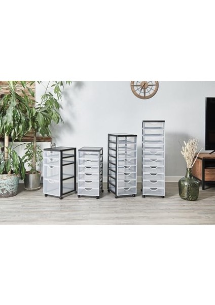 Ohyama, Saklama Kulesi, Plastik Düzenleyici, 5 Çekmece, 15 L, Sabit Kulplar, Sabit, Tekerlekler, Format A4, Ofis, Yatak Odası, Oturma Odası, Banyo - DDDC-305 - Siyah fiyatları