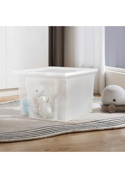 Ohyama Çok Yönlü Saklama Kutuları, 30L, 3'lü Set, Şeffaf, Kolay Mandal, Istiflenebilir, Şeffaf Plastik, Dolap, Raflar, Garaj, Organizasyon, Giysiler, Battaniyeler, Garaj Malzemeleri, Usb-M fiyatları