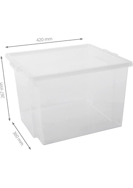 Ohyama Çok Yönlü Saklama Kutuları, 30L, 3'lü Set, Şeffaf, Kolay Mandal, Istiflenebilir, Şeffaf Plastik, Dolap, Raflar, Garaj, Organizasyon, Giysiler, Battaniyeler, Garaj Malzemeleri, Usb-M modelleri