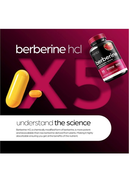 Berberine 1000 mg 60 Capsul Potent Botanical For Weight Management with Bitter Melon and Banaba Leaf modelleri