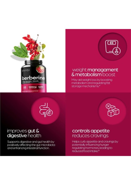 Berberine 1000 mg 60 Capsul Potent Botanical For Weight Management with Bitter Melon and Banaba Leaf indirimleri