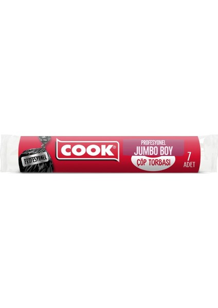Profesyonel Jumbo Çöp Torbası Siyah 80 x 110 Cm, 10'lu Rulo