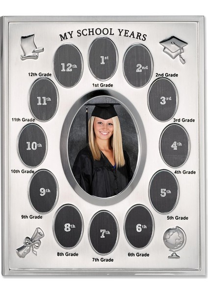 Silver) - Lawrence Frames 835080 Lawrence Frames My School Years Silver Plated 8X10 Multi Picture Frame