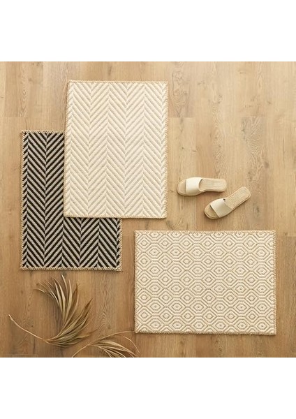 Home Textile Siyah Renk Balıksırtı Jüt Paspas 50 x 70 cm fiyatları