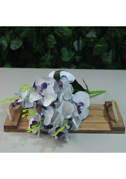 Yapay Islak Orkide 5 Dal Gerçek Dokulu Orkide 44 cm Renkli