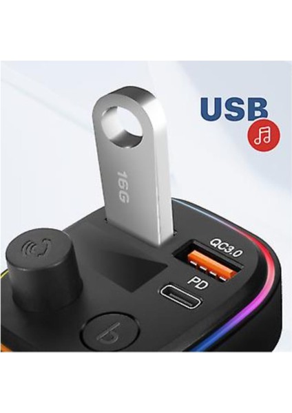 Araç Bluetooth 5.1 Fm Transmitter Cihazı Araba Müzik Mp3 Çalar Oto Çakmaklık 30W Hızlı Şarj Aleti modelleri
