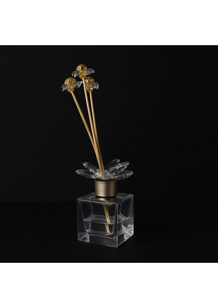 Kristal Koku Şişesi Çubuklu Çiçek Taşla Süslenmiş