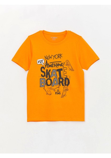 Lcw Kids Turuncu Bisiklet Yaka Baskılı Kısa Kollu Erkek Çocuk Pijama Takımı fiyatları