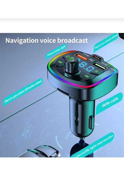 30W Pd Hızlı Şarj Bluetooth 5.0 Rgb Işıklı LED Ekran Tf Kart+ USB Mp3 Araç Fm Transmitter Çakmaklık fiyatları