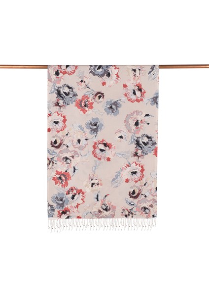 Gümüş Katmerli Şakayık Desenli Ipek Şal modelleri