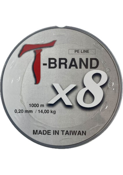 T-Brand 8x 0,20MM 1000 Metre Ip Misina
