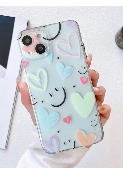 İphone 13 Uyumlu Newsmile Desenli Lüx Şeffaf Silikon Kılıf modelleri