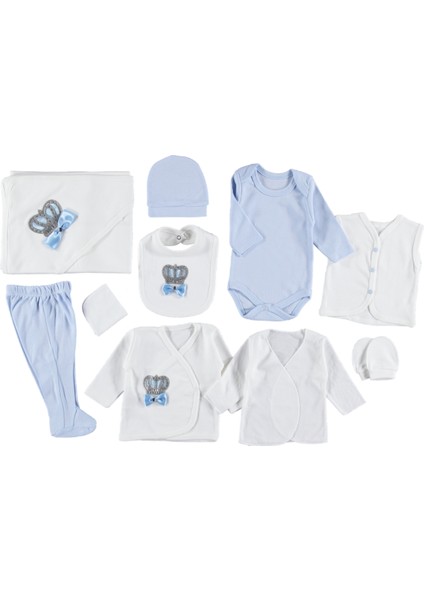 Erkek Taş 10 Lu Zıbın Seti 0-3 Ay Hastane Çıkışı Lüks Set