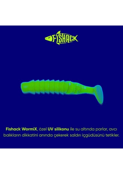 Silikon Kurt Yem - 1,5g 45MM - Fishack Wormix - 10 Adet - Uv Silikon- Fluo Green fiyatları