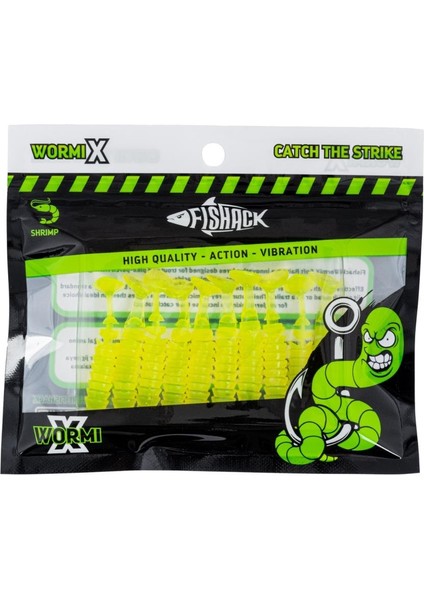 Silikon Kurt Yem - 1,5g 45MM - Fishack Wormix - 10 Adet - Uv Silikon- Fluo Green indirimleri