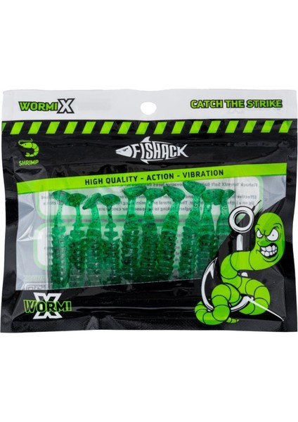 Silikon Kurt Yem - 1,5g 45MM - Fishack Wormix - 10 Adet - Green fırsatları