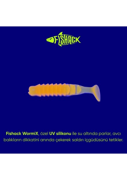 Silikon Kurt Yem - 1,5g 45MM - Fishack Wormix - 10 Adet - Uv Sillikon - Orange fiyatları