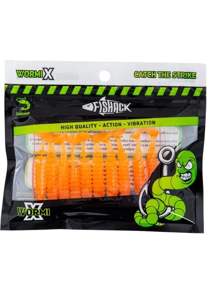 Silikon Kurt Yem - 1,5g 45MM - Fishack Wormix - 10 Adet - Uv Sillikon - Orange fırsatları