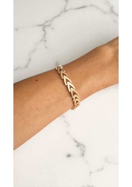 Paslanmaz Çelik Balık Sırtı Model Rosegold Bileklik