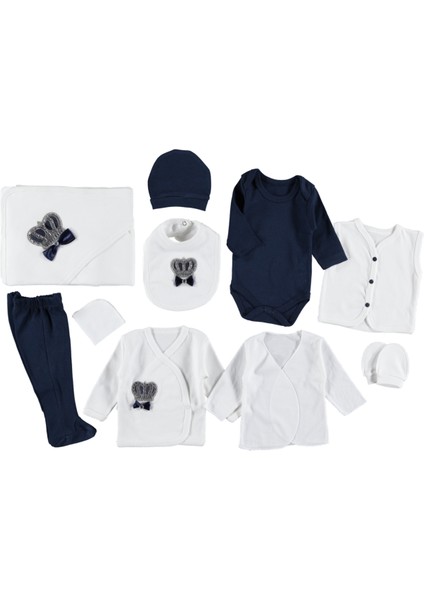 Erkek Taş 10 Lu Zıbın Seti 0-3 Ay Hastane Çıkışı Lüks Set