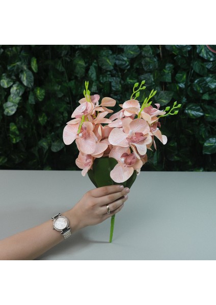 Yapay Islak Orkide 5 Dal Gerçek Dokulu Orkide 44 cm Somon fiyatları