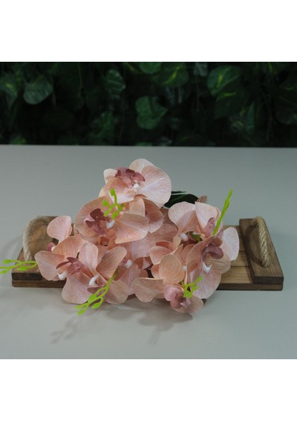 Yapay Islak Orkide 5 Dal Gerçek Dokulu Orkide 44 cm Somon fırsatları