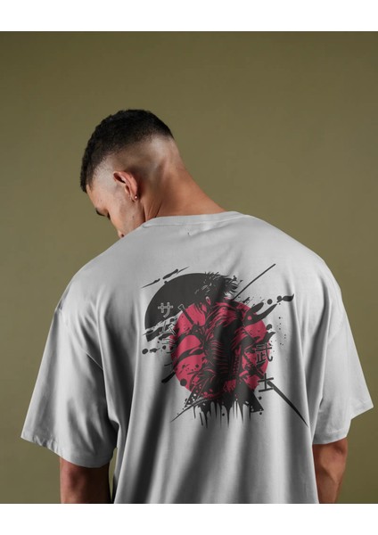 Samuray Baskılı Oversize Tshirt - Unısex %100 Pamuk Tişört - Kadın Erkek Battal Boy Tshirt - Caglisa