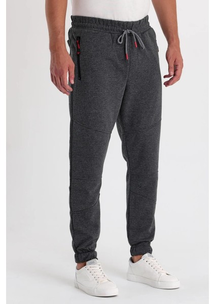 Erkek Paça Kendinden Kıvırma Lastikli Dizi Parçalı Eşofman Altı