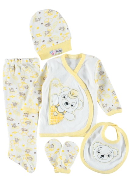 Panda Nakışlı 5'li Zıbın Set Hastane Çıkışı 0-3 Ay