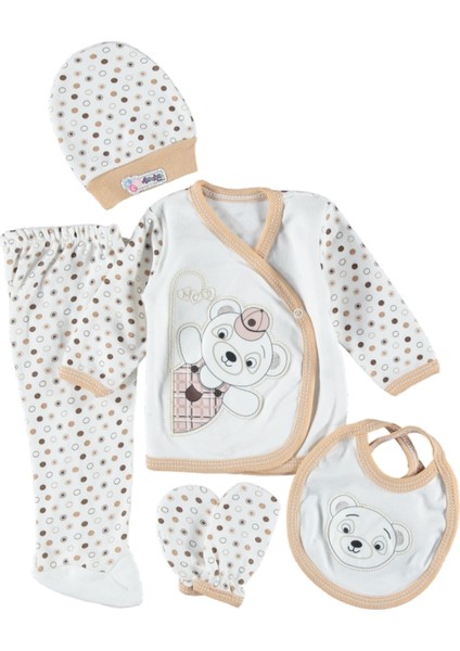 Panda Nakışlı 5'li Zıbın Set Hastane Çıkışı 0-3 Ay