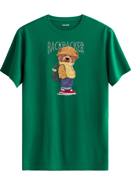 Seyahatçi Ayı Baskılı Tişört