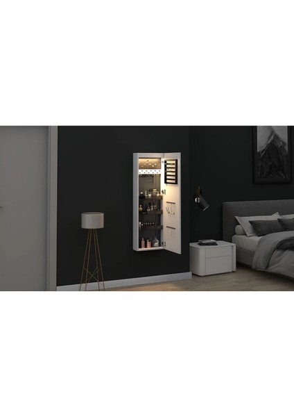 PARİS BEYAZ LEDLİ BEYAZ GÖVDELİ TAKI DOLABI