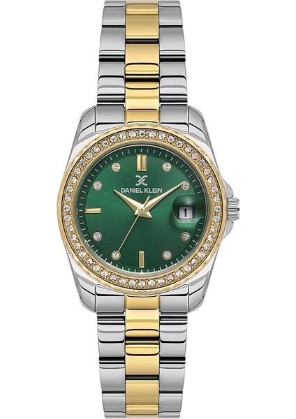 Danıel Kleın DK102-DK.6.14134-4 Yeşil Kadran Altın Kaplama Taşlı Kadın Kol Saati