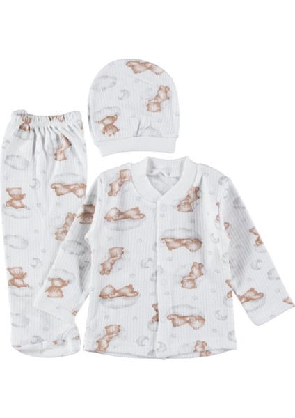 Raporlu Desenli Zıbın Takımı 0- 3 Ay 3 Lü Kaliteli Set