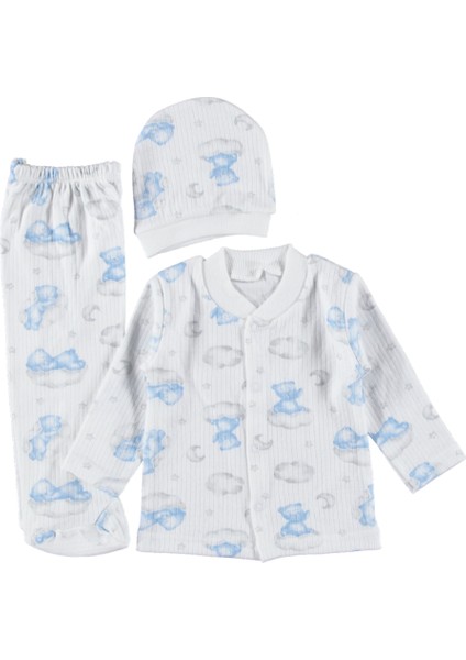 Raporlu Desenli Zıbın Takımı 0- 3 Ay 3 Lü Kaliteli Set