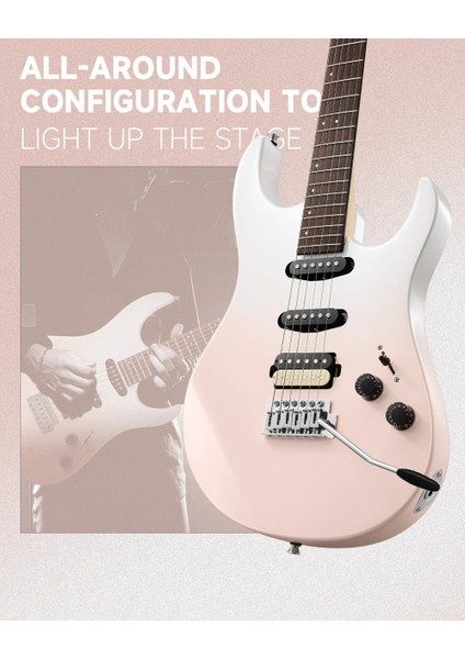 Dmt-66 Elektro Gitar (Pink-White Gradient) indirimleri