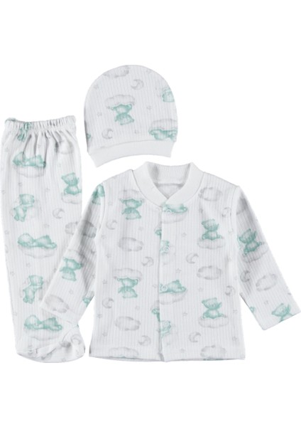 Raporlu Desenli Zıbın Takımı 0- 3 Ay 3 Lü Kaliteli Set