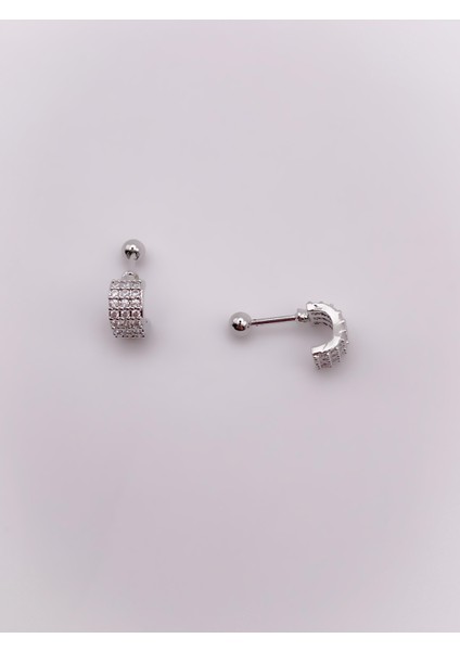Cerrrahi Çelik Piercing ( Pirsing ) Mutli Zirkon Yarım Halka Tragus Helix Piercing (1ADET) fırsatları