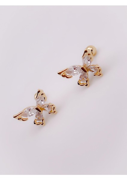 Cerrrahi Çelik Piercing ( Pirsing ) Zirkon Damla Taşlı Kelebek Tragus Helix Piercing (1ADET) modelleri