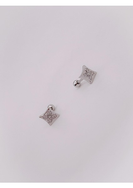 Cerrrahi Çelik Piercing ( Pirsing ) Zirkon Taşlı Mark Model Tragus Helix Piercing (1ADET indirimleri