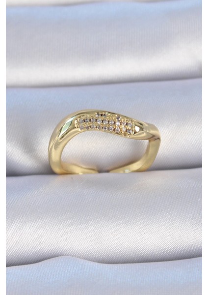 Bfs Pirinç Gold Renk Zirkon Taşlı Kadın Yüzük