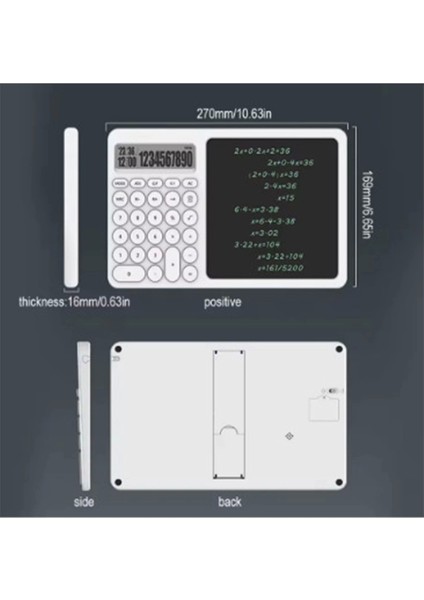 Çok Amaçlı Digital Hesap Makinesi LCD Ekran Yazma Tableti Ofis Okul Için Silinebilir El Yazısı Not Defteri
