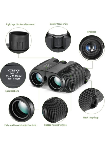 10X25 Kompakt Dürbün Yüksek Güçlü Açık Spor Teleskop Cep Kapsamı Konser Seyahat Çocuklar Için Hediye indirimleri