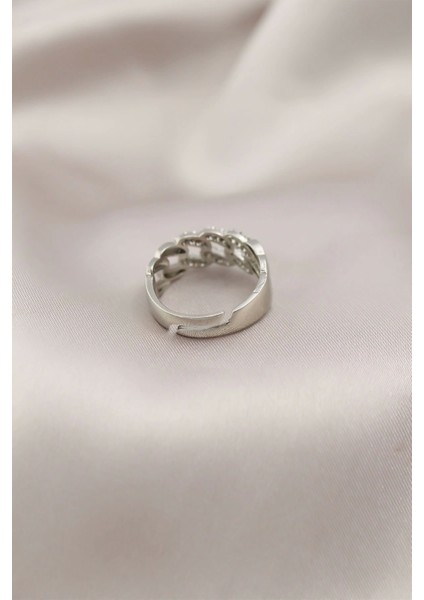 Bfs Gümüş Renk Metal Zincir Model Taşlı Kadın Yüzük fiyatları