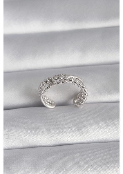 Bfs Pirinç Gümüş Renk Kadın Yüzük