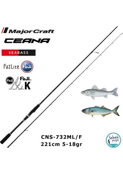 Ceana CNS-732ML/F Seabass 221CM 5-18GR (2p) Spin Kamış