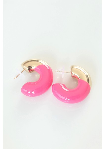 Bfs Ccb Pembe Gold Çift Renk Küpe