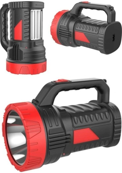 Silver Projektör 15W LED Şarjlı El Feneri ve X2 Tüp 26SMD LED Çift Yönlü