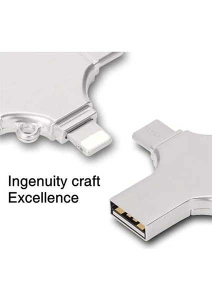 Otg 4in1 Cep Telefonu Çok Fonksiyonlu USB Flash Bellek 64 GB Type-C, Micro Sd ve Kart Okuyucu
